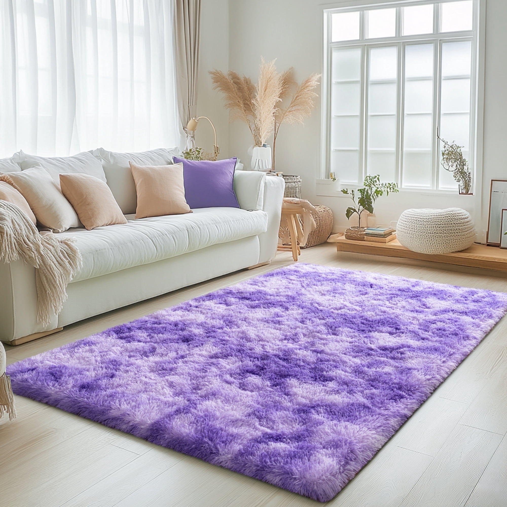 ZENELESS Fluffy Area Rugs for Living Room,4x6 Shag Rectangular Carpets ...