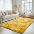 thumbnail image 1 of ZENELESS Fluffy Area Rugs for Living Room,4x6 Shag Rectangular Carpets for Bedroom Tie-Dye Yellow, 1 of 8
