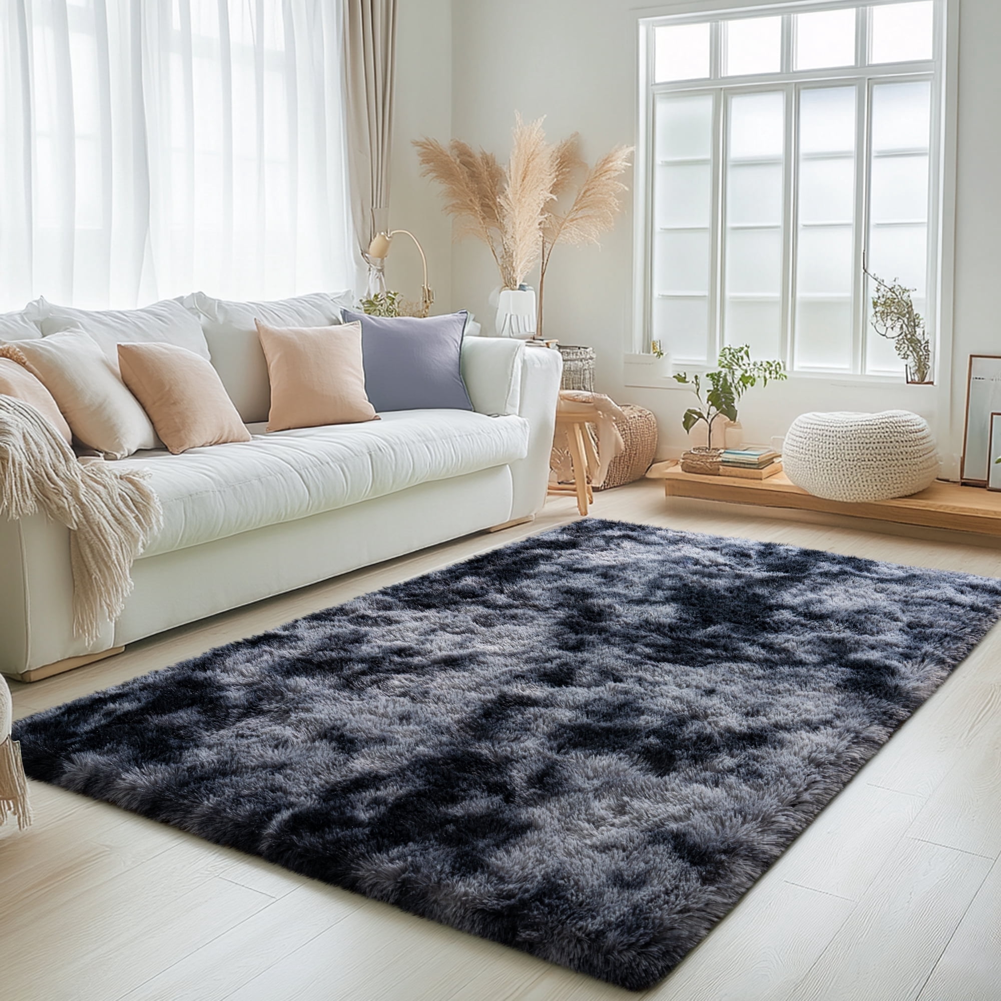 4x6 Rectangular Rug For Bedroom ZENELESS Fluffy Area Rugs for Living Room,4x6 Shag Rectangular Carpets ...