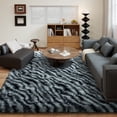 thumbnail image 1 of ZENELESS Fluffy Rug for Bedroom,8x10ft Black and White Stripes Anti-Skid Shaggy Carpet Perfect for Living Room, Bedroom, 1 of 6