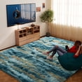 thumbnail image 1 of ZENELESS Fluffy Rugs,6x9ft Blue and Yellow Solid Shag Collection Carpet Perfect for Dining Room, Bedroom, 1 of 5