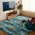 thumbnail image 1 of ZENELESS Fluffy Rugs,6x9ft Blue and Yellow Solid Shag Collection Carpet Perfect for Dining Room, Bedroom, 1 of 5