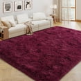 thumbnail image 1 of ZENELESS Fluffy Rugs,6x9ft Wine Red Solid Shag Collection Carpet Perfect for Dining Room, Bedroom, 1 of 8