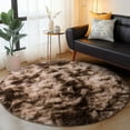 thumbnail image 1 of ZENELESS Fluffy Soft Round Rugs for Teen's Room,8x8ft Non-Slip Tie-dye Brown Circular Carpet for Nursery Room,Reading Nook,Home Decor,Girls Boys Room, 1 of 8
