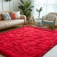thumbnail image 1 of ZENELESS Indoor Fluffy Rug,5x7 Red Fuzzy Non-Slip Carpets for Living Room Bedroom Home Decor, 1 of 7