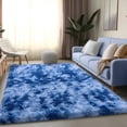 thumbnail image 1 of ZENELESS Indoor Fluffy Rug,5x7 Tie-Dye Blue Fuzzy Non-Slip Carpets for Living Room Bedroom Home Decor, 1 of 7