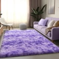 thumbnail image 1 of ZENELESS Indoor Fluffy Rug,5x7 Tie-Dye Purple Fuzzy Non-Slip Carpets for Living Room Bedroom Home Decor, 1 of 7