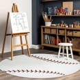thumbnail image 1 of ZENELESS Kids Baseball Area Rug,Print Children Circle Carpet,Non Slip Soft Playmat Rug for Playroom Children Toddlers Bedroom(47" Diameter Round), 1 of 9