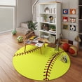 thumbnail image 1 of ZENELESS Kids Circle Area Rug,Softball Print Children Carpet,Non Slip Soft Playmat Rug for Playroom Children Toddlers Bedroom(47" Diameter Round), 1 of 10