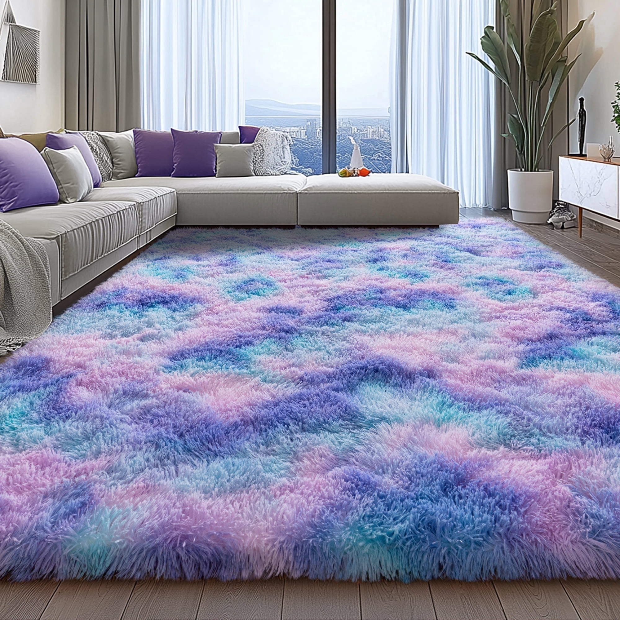 ZENELESS Large Fluffy Area Rugs for Living Room,8x10 Shag Rectangular ...