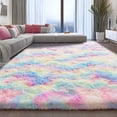 thumbnail image 1 of ZENELESS Large Fluffy Area Rugs for Living Room,8x10 Shag Rectangular Carpets for Bedroom, Tie-Dye Rainbow, 1 of 7