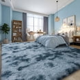 thumbnail image 1 of ZENELESS Large Fluffy Area Rugs for Living Room,8x10 Shag Rectangular Carpets for Bedroom Tie-dye Blue Gray, 1 of 8