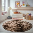 thumbnail image 1 of ZENELESS Small Fluffy Soft Round Rugs for Teen's Room,3x3ft Non-Slip Tie-dye Brown Circular Carpet for Nursery Room,Reading Nook,Home Decor,Girls Boys Room, 1 of 8