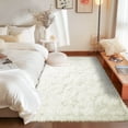 thumbnail image 1 of ZENELESS Solid Shag Collection Rug,4x6ft Cream Area Fluffy Rugs Perfect for Kid's Room, Cloakroom, 1 of 8