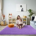 thumbnail image 1 of ZENELESS Solid Shag Collection Rug,4x6ft Lilac Fluffy Area Rugs Perfect for Kid's Room, Cloakroom, 1 of 8