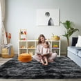 thumbnail image 1 of ZENELESS Solid Shag Collection Rug,6x9ft Charcoal Gray Large Fluffy Area Rugs Perfect for Dining Room, Bedroom, 1 of 9