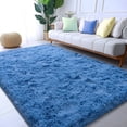 thumbnail image 1 of ZENELESS Super Soft Fluffy Rug for Bedroom,6x9 Cobalt Blue Anti-Skid Plush Floor Carpet for Living Room Home Decor, 1 of 7