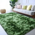 thumbnail image 1 of ZENELESS Super Soft Fluffy Rug for Bedroom,6x9 Tie-Dye Dark Green Anti-Skid Plush Floor Carpet for Living Room Home Decor, 1 of 7