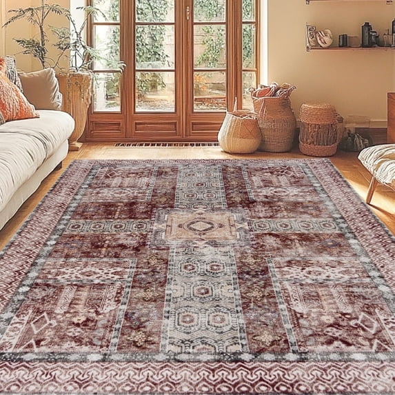 ZENELESS Washable 8x10 Area Rugs, Kid & Pet Friendly Living Room Gray Floor Carpet for Living Room, Bedroom, Dining Room