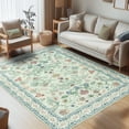 thumbnail image 1 of ZENELESS Washable Area Rug,4x6 Non-Slip Foldable Ultra-Thin Soft Carpet for Living Room Bedroom Bathroom Kitchen Entryway Office,Apricot, 1 of 10