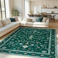 thumbnail image 1 of ZENELESS Washable Large Area Rugs for Living Room, 8x10 Non-slip Carpet for Dining Room,Modern Accent Rug for Bedroom, Dark Green, 1 of 11