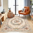 thumbnail image 1 of ZENELESS Washable Rugs for Living Room,4x6ft Low Pile Non Slip Modern Area Rug,Soft Insect Print Carpet for Dining Room Playroom Bedroom Office Apricot, 1 of 10