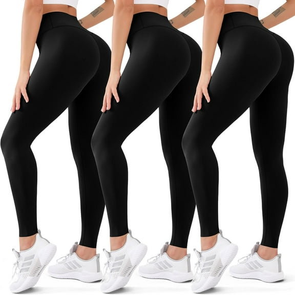ZENFLEX 3 Pack High Waisted Leggings for Women Butt Lift Tummy Control Yoga Pants Non See-Through Workout Running Pants…