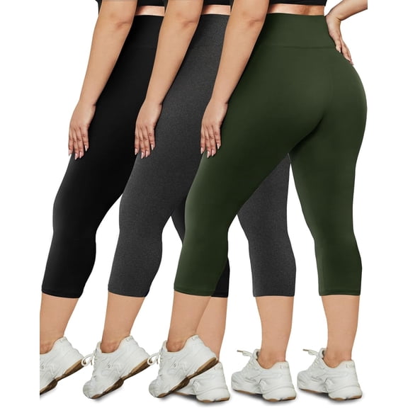 ZENFLEX 3 Pack  Leggings for Women- High waisted, perky buttocks, slim fit, sporty, quick drying bottom cropped pants