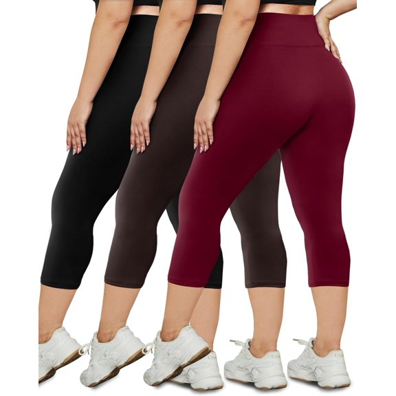 ZENFLEX 3 Pack  Leggings for Women- High waisted, perky buttocks, slim fit, sporty, quick drying bottom cropped pants