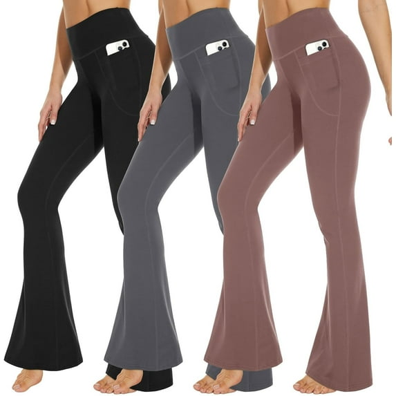 ZENFLEX 3 Packs Leggings with Pockets for Women, Soft High Waisted Tummy Control Workout Yoga Pants
