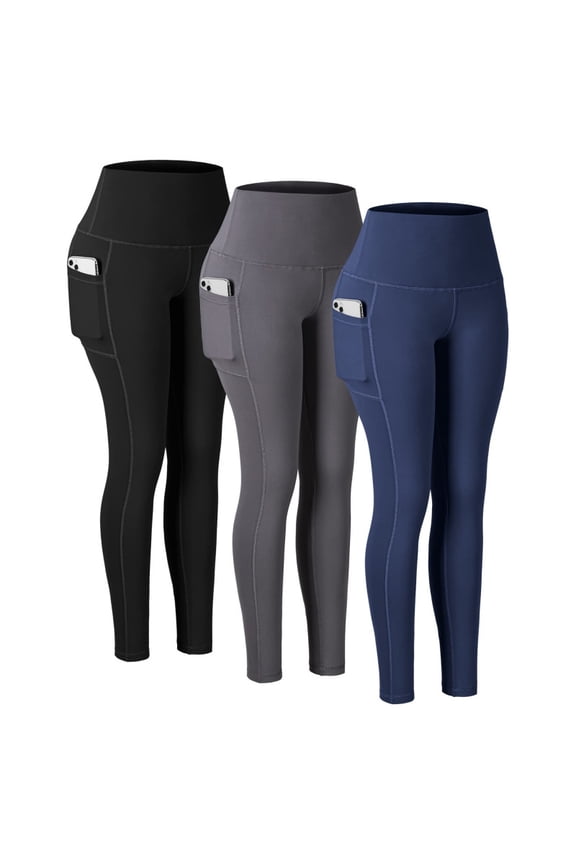 3-pack yoga pants with hip-lifting high waist, soft, comfortable, fashionable, suitable for fitness, sports, yoga, and as leggings