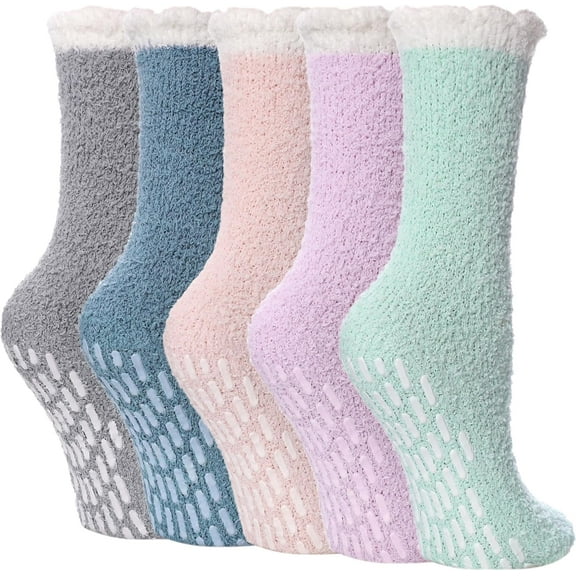 ZENFLEX  Non Slip Socks for Women with Grips Fuzzy Cozy Anti Skid Slipper Socks Winter Warm Soft Fluffy Sleep Socks