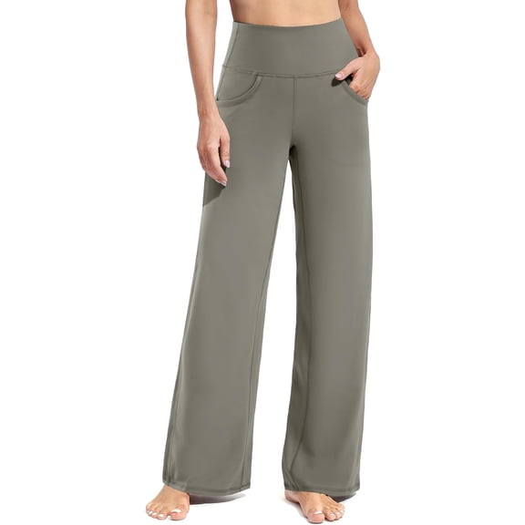 ZENFLEX Wide Leg Pants Woman Yoga Pants with Pockets Stretch Loose Casual Lounge Sweatpants Petite/Regular/Tall