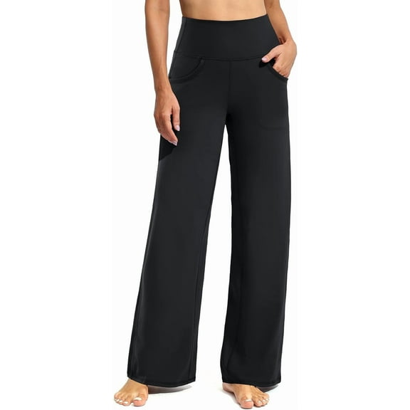 ZENFLEX Wide Leg Pants Woman Yoga Pants with Pockets Stretch Loose Casual Lounge Sweatpants Petite/Regular/Tall