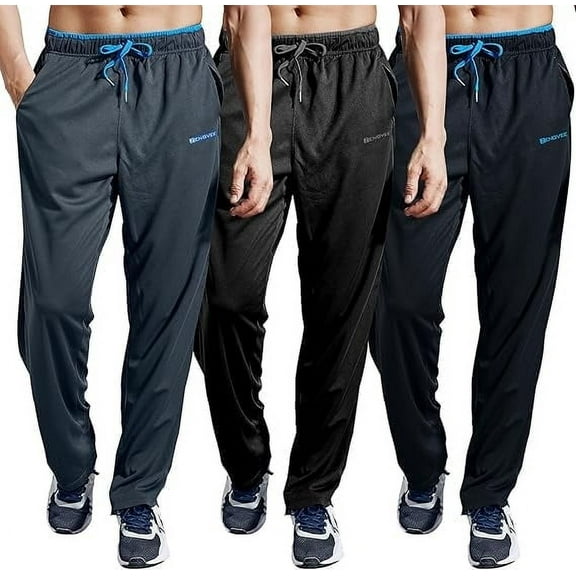 ZENGVEE Men's Sweatpants with Zipper Pockets Open Bottom Athletic Pants for Jogging, Workout, Gym, Running, Training