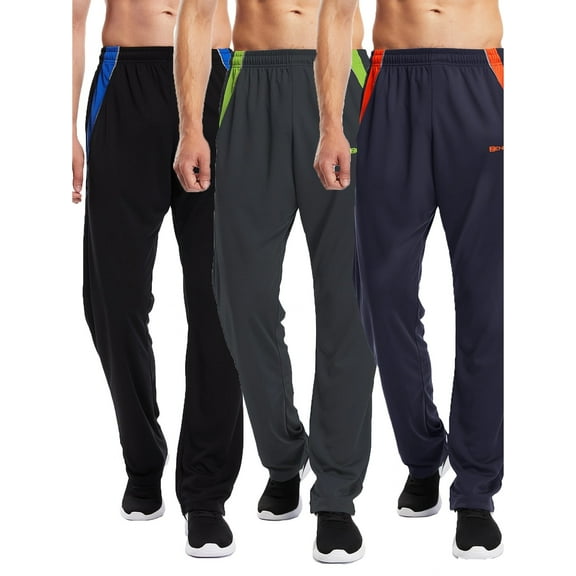 ZENGVEE Men's Sweatpants with Zipper Pockets Open Bottom Athletic Pants for Jogging, Workout, Gym, Running, Training