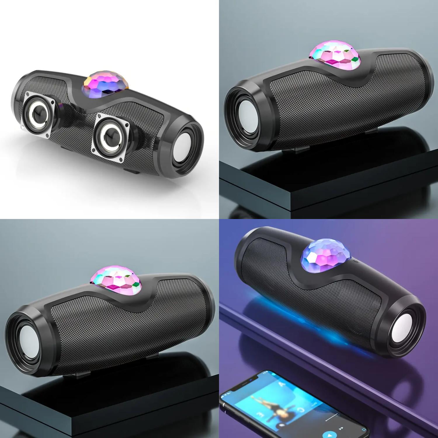 ZENGXIN Colorful Portable Dual Speaker with Rotating Color Ball Light ...