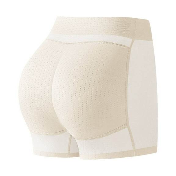 ZENJIAH Women's Butt-Lifting Seamless Shapewear - High Compression Shorts With Removable Silicone Pads Beige