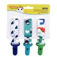 thumbnail image 1 of ZENMELE Baby Pacifier Clips 3Pcs Set Universal Holder Leash For Boys And Girls Teething Toys Teethers Cute Cartoon Dummy Baby, 1 of 3