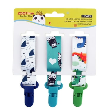 ZENMELE Baby Pacifier Clips 3Pcs Set Universal Holder Leash For Boys And Girls Teething Toys Teethers Cute Cartoon Dummy Baby