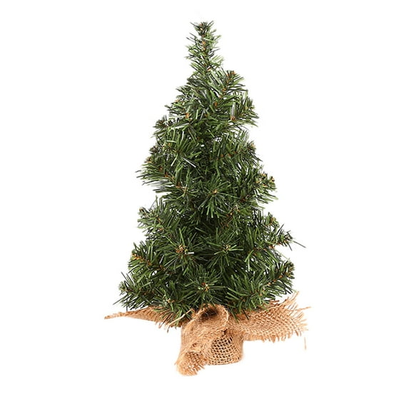 ZENMELE Christmas Tree Green Tree 30cm Mini Christmas Tree Linen Bottom Tree Christmas Festival Shopping Window Tabletop Decoration