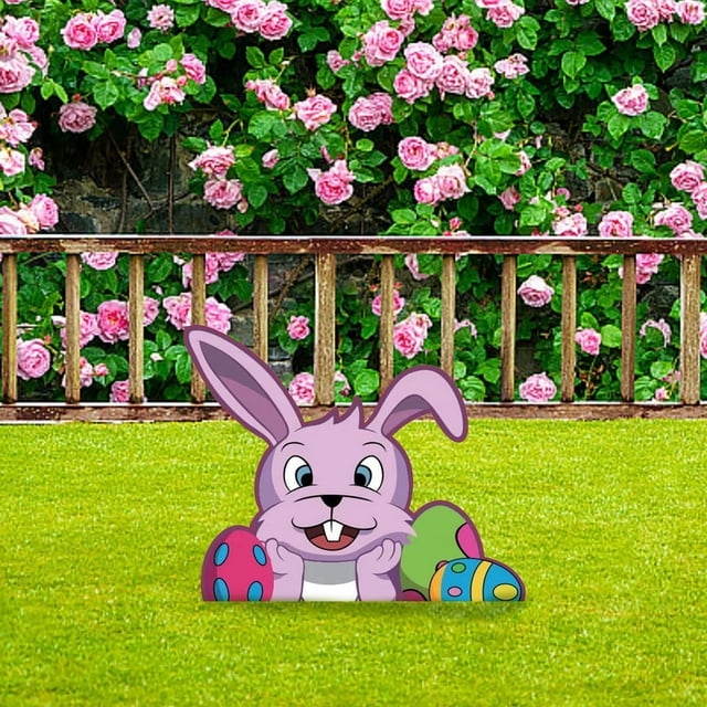 ZENMELE Easter Garden Cuttings Easter Signs Animals Decorations Easter ...