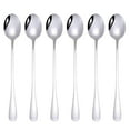 thumbnail image 1 of ZENMELE Long Handle Spoon Ice Tea Spoon Stainless Steel Iced Teaspoon For Mixing Stirring Tea Coffee Cold Drink Set Of 6 Flatware, 1 of 7