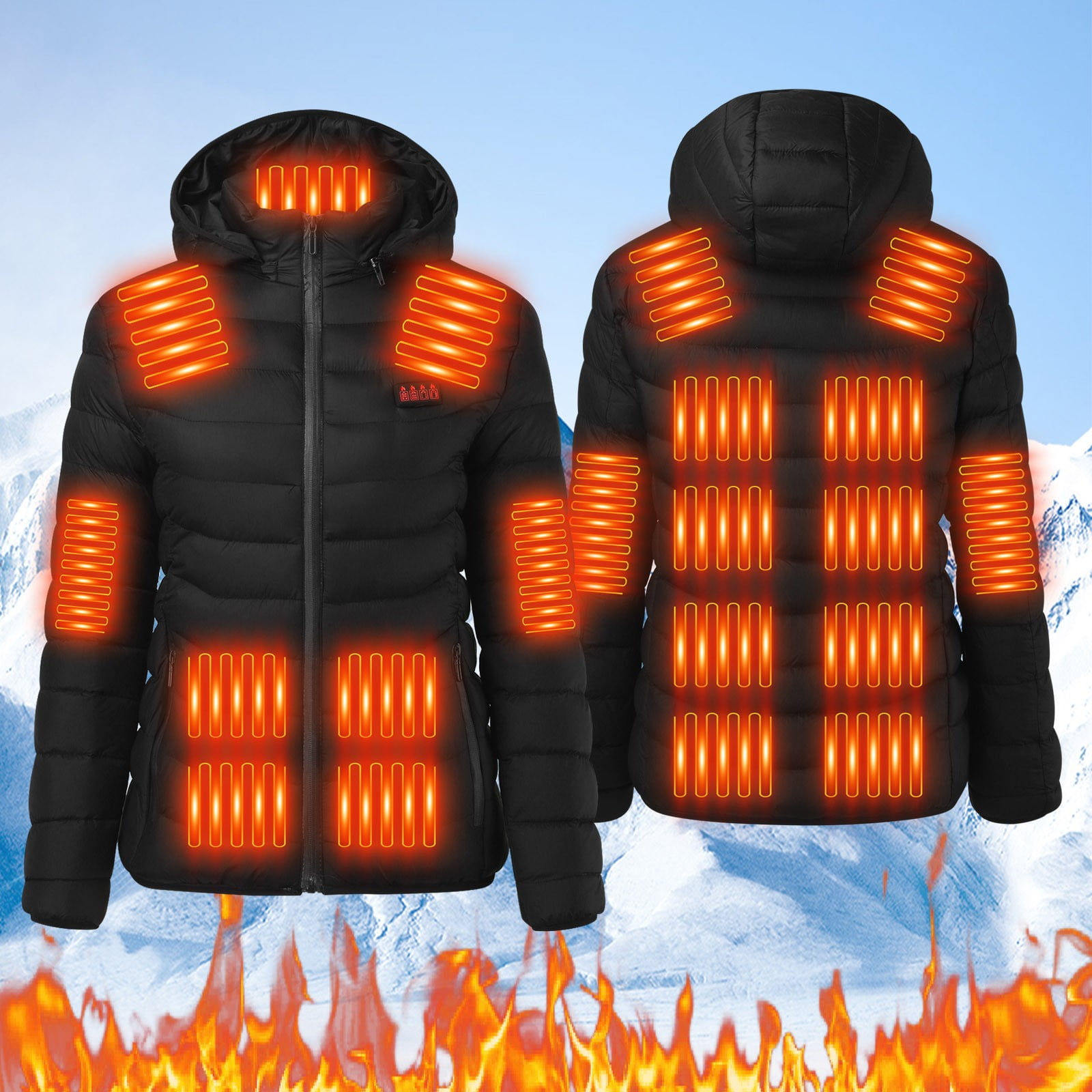 ZENMELE Skiing Via Heated Outdoor Fishing Heated For Riding Coat