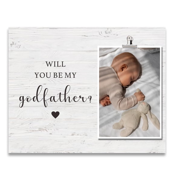 ZENNLAB Godfather Picture Frame Gift from Godchild-Will You Be My Godfather Proposal Keepsake, Father's Day Birthday Christmas Gift for New Godfather Announcement Photo Frame A101