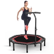 ZENOVA 50" Adult Rebounder Trampoline, 550 lbs Load Heavy Duty Silent Mini Fitness Bungee Trampoline for Indoorfor Indoor Outdoor Cardio Exercise
