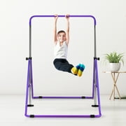 ZENOVA Gymnastic Bars for Home Adjustable Height Folding Training Monkey Bars for Kids Expandable Horizontal Monkey Bar, Violet