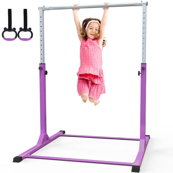 ZENOVA Gymnastics Bar Tumbling Bar for Kids Ages 3-15 Height Adjustable Gymnastics Equipment