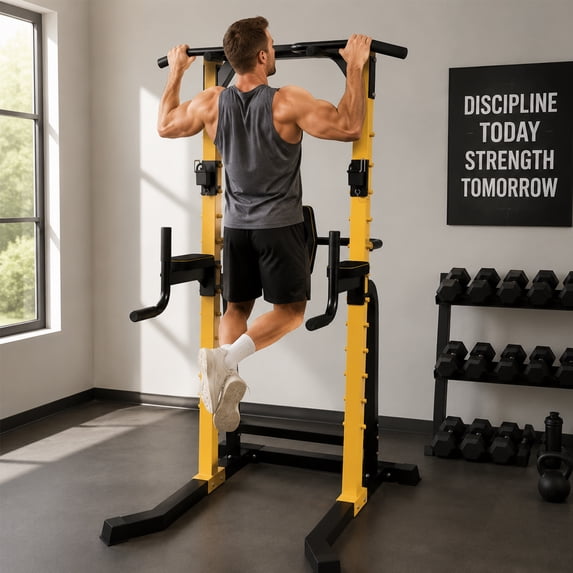 Power Squat Rack Wesfital Power Tower Squat Rack Pull-Up Bars Dip Stands for Home Gym ...