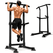 Wesfital Power Tower Pull Up Bar, Pull Up Bar Station Workout Dip Station Height Adjustable Strength Training Equipment 330lbs Weight Capacity, Black